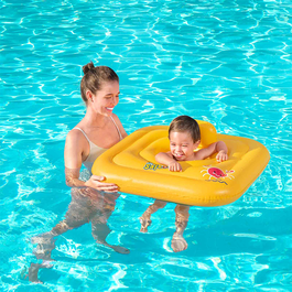 Bestway Flotador Hinchable 3 Aros Asiento Bebe 76x76 cm 1 a 2 Años Jardin, Piscina y Playa 32050