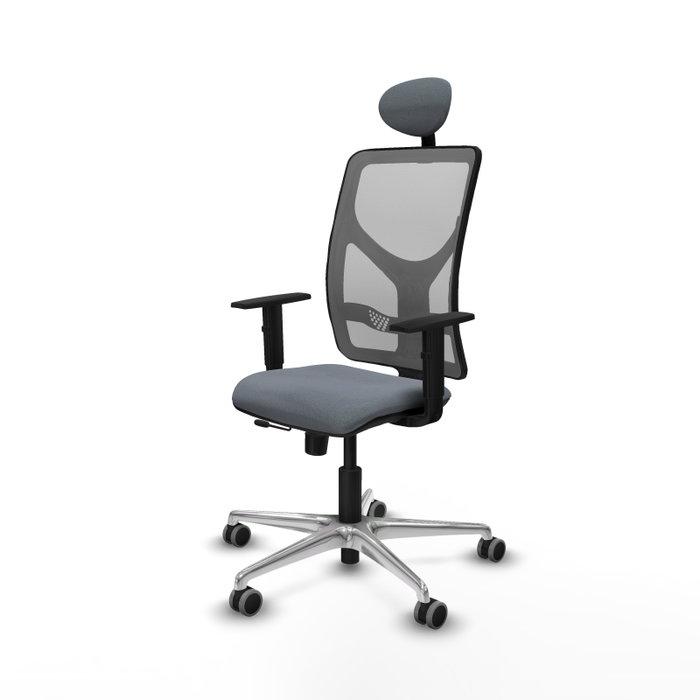 PIQUERAS Y CRESPO Silla de oficina Motilla con mecanismo Sincro/Traslack y Cabecero Fijo, Gris PIQUERAS Y CRESPO Silla de oficina Motilla con mecanismo Sincro/Traslack y Cabecero Fijo, Gris
