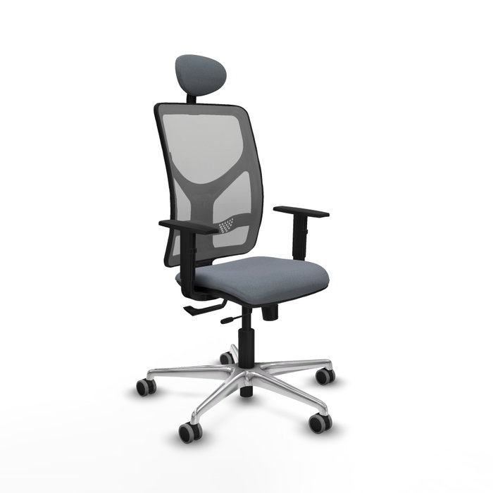 PIQUERAS Y CRESPO Silla de oficina Motilla con mecanismo Sincro/Traslack y Cabecero Fijo, Gris PIQUERAS Y CRESPO Silla de oficina Motilla con mecanismo Sincro/Traslack y Cabecero Fijo, Gris