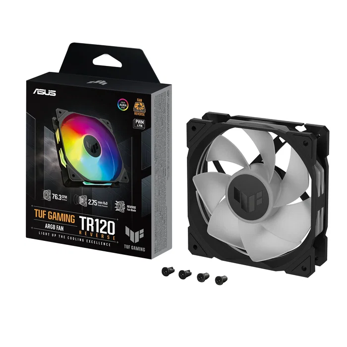 Asus TUF Gaming TR120 ARGB Reverse Fan Negro 120mm
