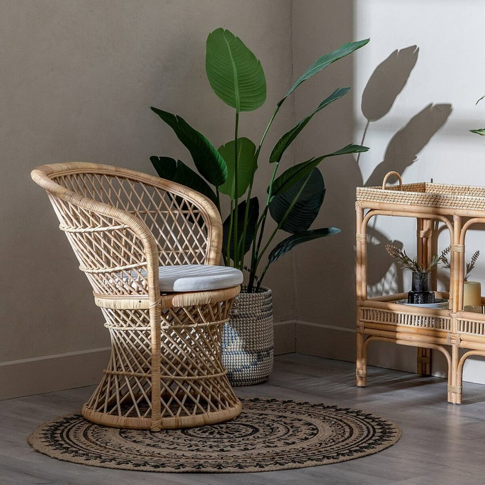 Ixia Sillón Natural de Ratán para Salón