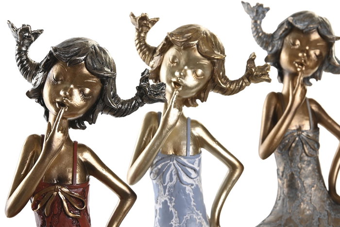 DKD Home Decor Figura Resina Chica Surtido de 3 Unidades