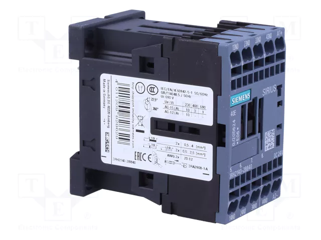 SIEMENS 3RH2140-2BB40 Contactor 4-polar 24VDC 10A