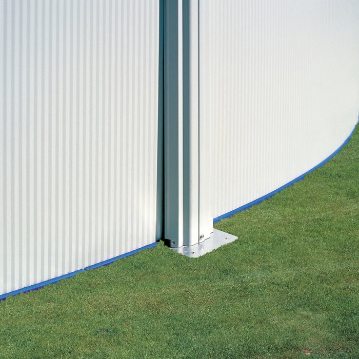 Gre Piscina Ovalada con Pared de Acero y Chapa Blanca 500 x 300 x 120 cm