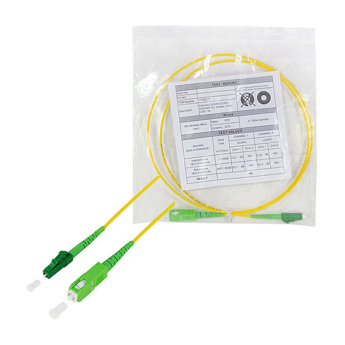 LogiLink Cable de fibra simplex OS2 SM G.657.A2, SC/APC a LC/APC, 1 m LogiLink Cable de fibra simplex OS2 SM G.657.A2, SC/APC a LC/APC, 1 m