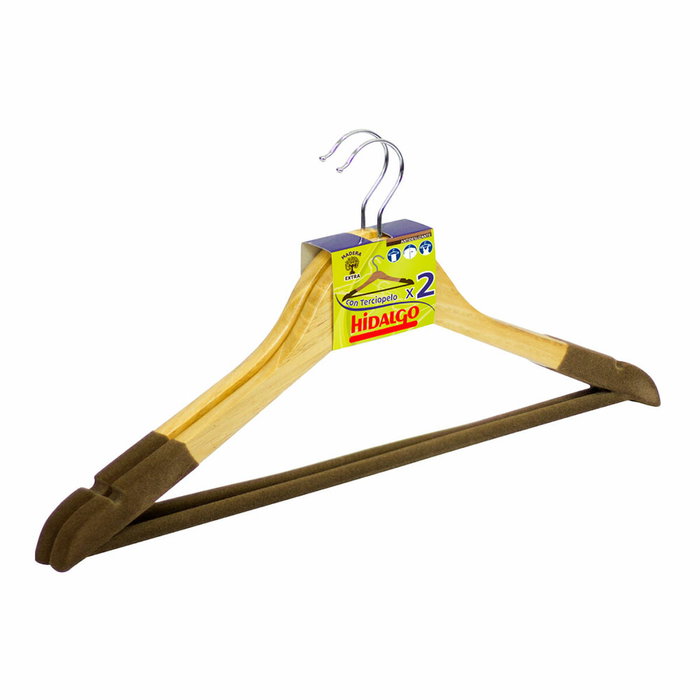 Hidalgo Perchas de madera con terciopelo (2 uds) Hidalgo Perchas de madera con terciopelo (2 uds)