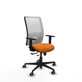 PIQUERAS Y CRESPO Silla de oficina Zulema con mecanismo Sincro/Traslack Naranja y Blanco