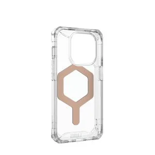 Urban Armor Gear (UAG) Plyo Series Carcasa Rugged Magsafe para Apple iPhone 15 Pro (6.1") - Transparente con Oro Rosa | Antigolpes, Resistente a Rayones