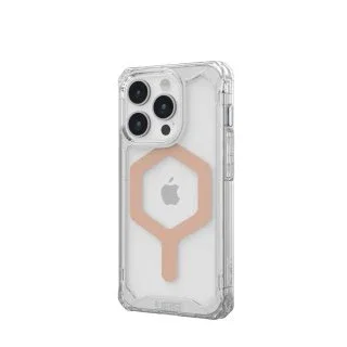 Urban Armor Gear (UAG) Plyo Series Carcasa Rugged Magsafe para Apple iPhone 15 Pro (6.1") - Transparente con Oro Rosa | Antigolpes, Resistente a Rayones