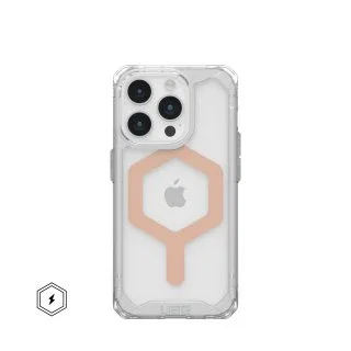 Urban Armor Gear (UAG) Plyo Series Carcasa Rugged Magsafe para Apple iPhone 15 Pro (6.1") - Transparente con Oro Rosa | Antigolpes, Resistente a Rayones