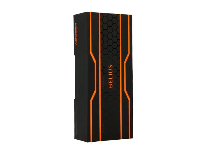 Belius Legacy Boligrafo de Aluminio Diseño Hexagono Naranja Cuerpo Negro Tinta Azul Caja de Diseño