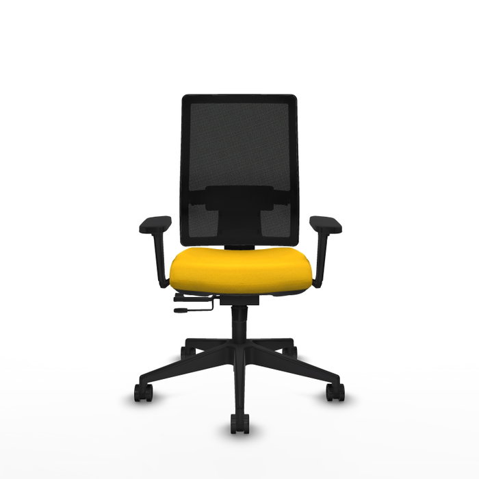 PIQUERAS Y CRESPO Silla de oficina Horna Amarillo/Negro con Brazos 3D