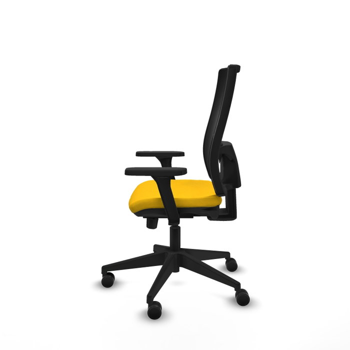 PIQUERAS Y CRESPO Silla de oficina Horna Amarillo/Negro con Brazos 3D