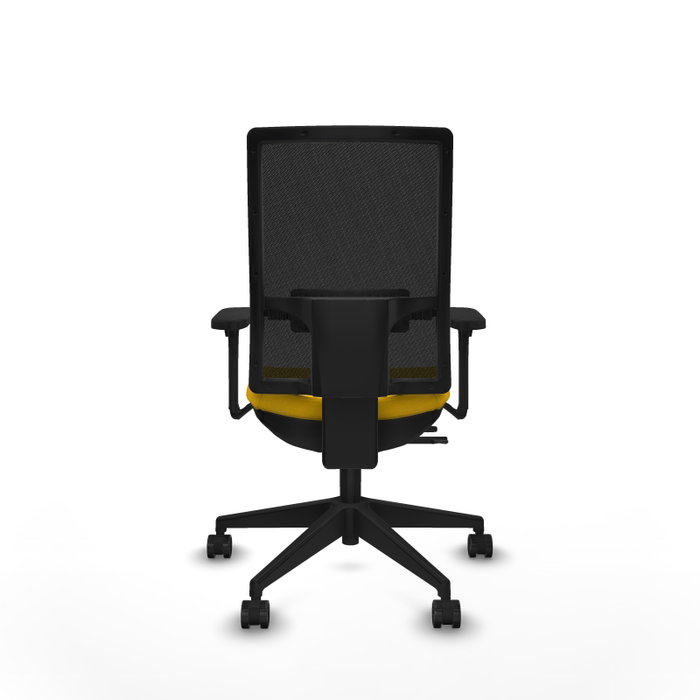 PIQUERAS Y CRESPO Silla de oficina Horna Amarillo/Negro con Brazos 3D