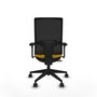 PIQUERAS Y CRESPO Silla de oficina Horna Amarillo/Negro con Brazos 3D