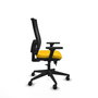 PIQUERAS Y CRESPO Silla de oficina Horna Amarillo/Negro con Brazos 3D