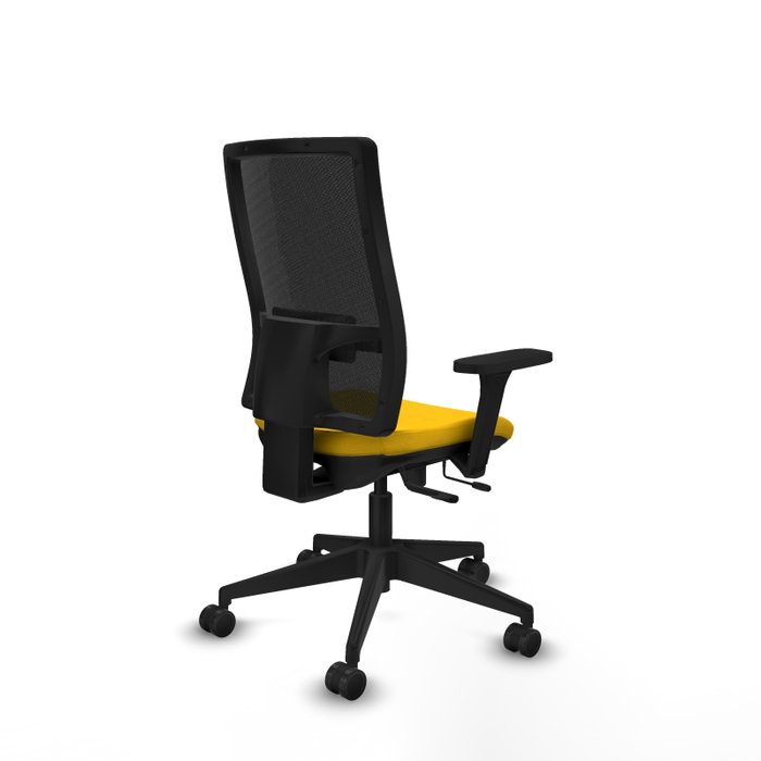 PIQUERAS Y CRESPO Silla de oficina Horna Amarillo/Negro con Brazos 3D