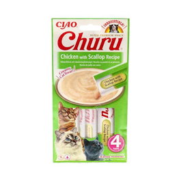 CHURU VET Receta de Pollo con Vieira 4 Sticks de 14g