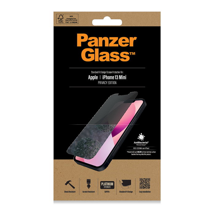 PanzerGlass Protector de pantalla con filtro de privacidad para Apple iPhone 13 Mini