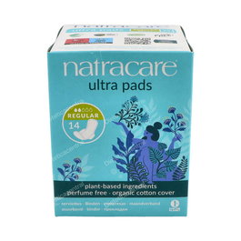 NATRACARE Compresa Regular Con Alas 14Uds. Compresa fina de algodón orgánico sin químicos para flujo escaso