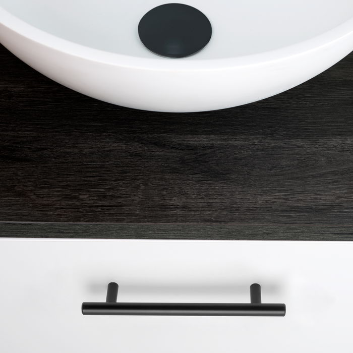 Emuca Lote de 10 tiradores para mueble Orlando, L188mm, intereje 128mm, Acero, Pintado negro