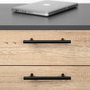 Emuca Lote de 10 tiradores para mueble Orlando, L188mm, intereje 128mm, Acero, Pintado negro