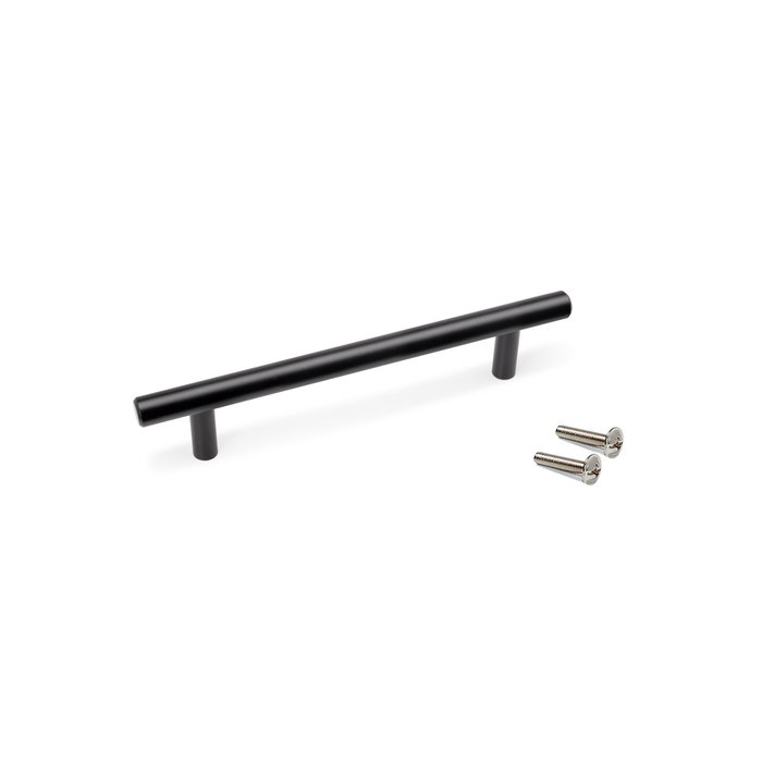 Emuca Lote de 10 tiradores para mueble Orlando, L188mm, intereje 128mm, Acero, Pintado negro Emuca Lote de 10 tiradores para mueble Orlando, L188mm, intereje 128mm, Acero, Pintado negro