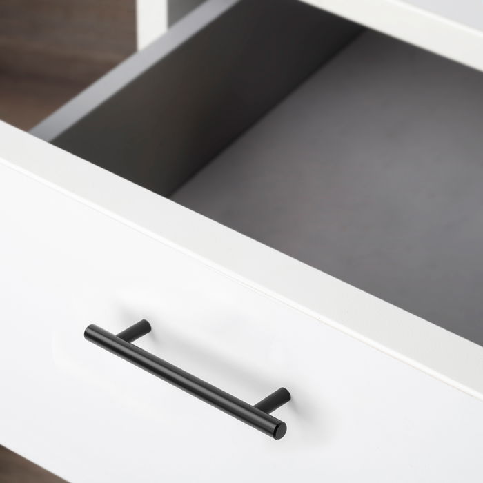 Emuca Lote de 10 tiradores para mueble Orlando, L188mm, intereje 128mm, Acero, Pintado negro