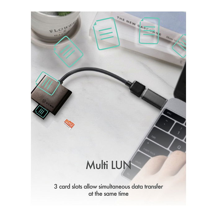 ICY BOX IB-CR301-U3 Lector de Tarjetas USB 3.0 para SD, MicroSD y CF