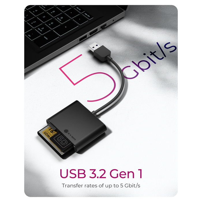 ICY BOX IB-CR301-U3 Lector de Tarjetas USB 3.0 para SD, MicroSD y CF
