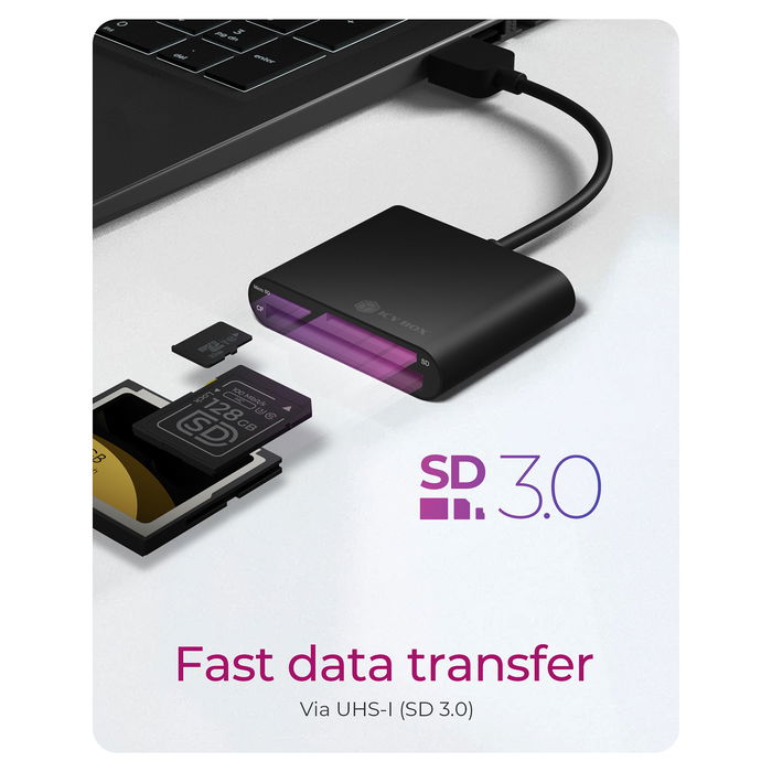 ICY BOX IB-CR301-U3 Lector de Tarjetas USB 3.0 para SD, MicroSD y CF