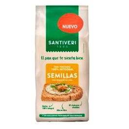 SANTIVERI Pan Tostado 100% Integral Semillas 200 Gr
