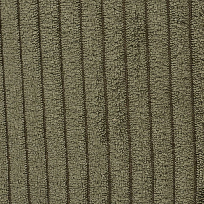 Home Deco Factory Taburete Scott con Tapizado Acanalado y Patas de Madera de Acacia, Colección Cocooning, Verde