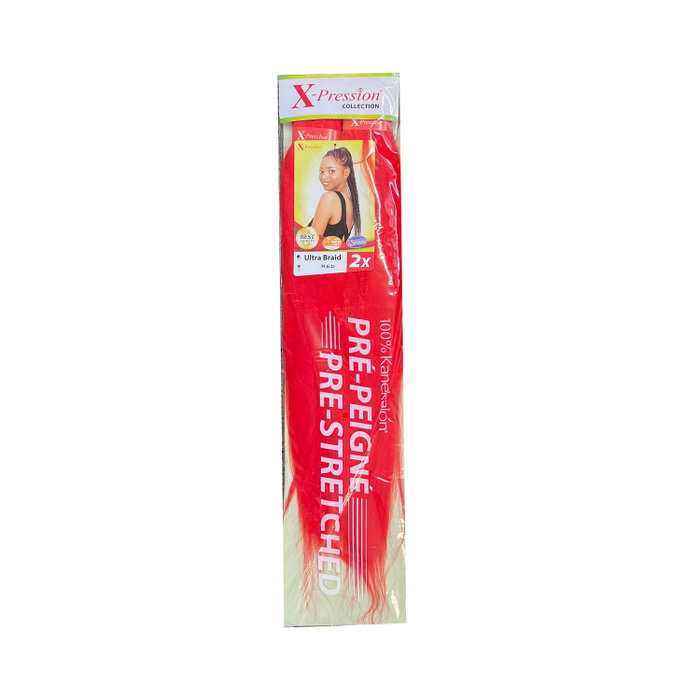 X-Pression Kanekalon Pré-Peigné Apple Red/Red 2X X-Pression Kanekalon Pré-Peigné Apple Red/Red 2X