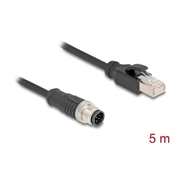 DeLOCK Cable M12 A-codificado 8 pin a RJ45 5 m