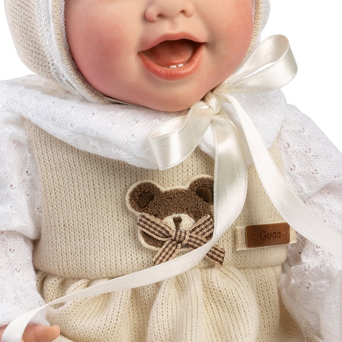 Guca Muñeca Reborn Montessori Anais 42 cm sin pelo con pelele y biberón