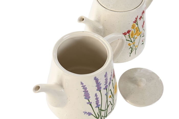 DKD Home Decor Tetera Shabby Flower 24 Porcelana Multicolor 900ml 14 x 16.5 x 22 cm (2 Unidades)