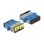 DeLOCK Acoplador de Fibra Óptica SC Duplex con Protección Láser Monomodo Azul