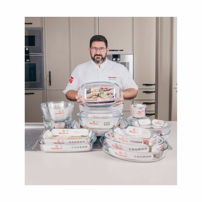 Fuente de Cocina Quttin 700 ml Vidrio Ovalado (6 Unidades) Fuente de Cocina Quttin 700 ml Vidrio Ovalado (6 Unidades)