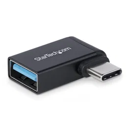 StarTech.com Adaptador Acodado USB-C a USB-A | Conversor USB Tipo C Macho a USB Hembra | Carcasa Metal | 5Gbps | Negro