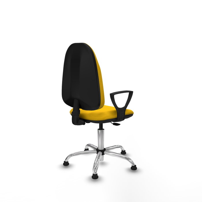 PIQUERAS Y CRESPO Silla de oficina Algarra Amarilla con Base Cromada