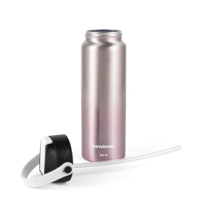 Inde Botella Sport Agua Aluminio Metalizada 800 ml 22,7x7 cm (12 Unidades)