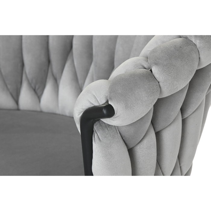 DKD Home Decor Silla de Poliéster y Metal Gris DKD Home Decor Silla de Poliéster y Metal Gris