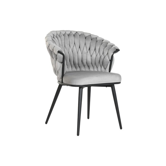 DKD Home Decor Silla de Poliéster y Metal Gris DKD Home Decor Silla de Poliéster y Metal Gris