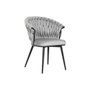 DKD Home Decor Silla de Poliéster y Metal Gris