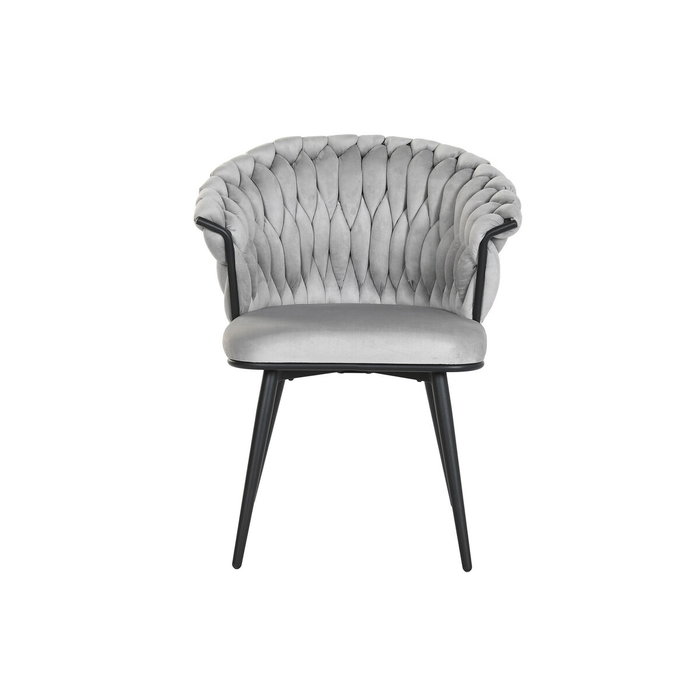 DKD Home Decor Silla de Poliéster y Metal Gris DKD Home Decor Silla de Poliéster y Metal Gris