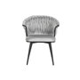 DKD Home Decor Silla de Poliéster y Metal Gris