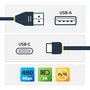 StarTech.com Cable USB-A a USB-C de 1 m con Conector Angular Derecho Negro