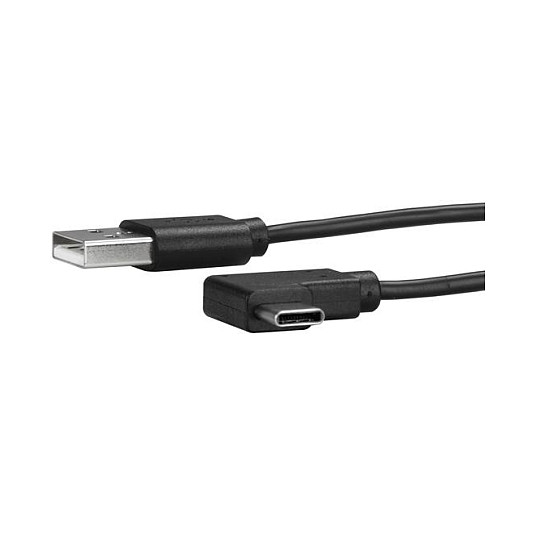 StarTech.com Cable USB-A a USB-C de 1 m con Conector Angular Derecho Negro