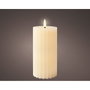 Lumineo Vela de Cera LED Efecto Llama Beige